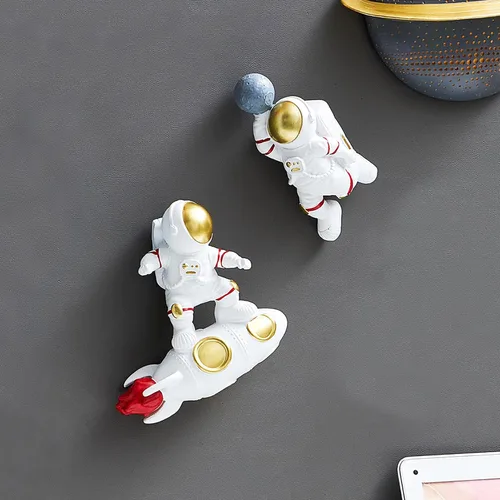 Vista 11 de 4 piezas de decoración de pared de planetas del espacio exterior – Esculturas de pared 3D modernas para sala de estar y dormitorio – Decoración
