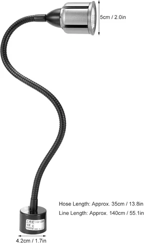 Vista 7 de VINGVO Taidda- Luz LED para máquina de coser, lámpara de trabajo multifuncional con brazo de cuello de cisne flexible con base de montaje magnética