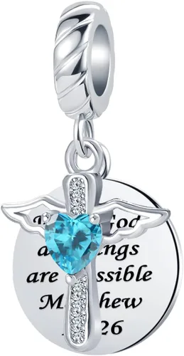 Vista 2 de QeenseKc Key to My Heart - Ala de ángel infinito con cristal transparente y oro rosa para pulsera europea