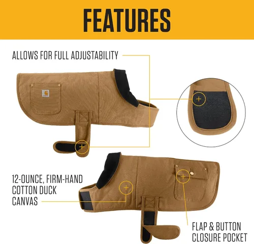 Vista 2 de Carhartt Firm Duck - Abrigo aislante para perros, resistente al clima y duradero para condiciones frías y ventosas, libre de PFAS (Carhartt marrón)