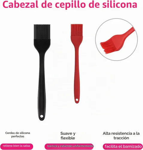 Vista 4 de Hhyn Juego de Cepillos de Silicona para Repostería 2 Piezas Resistente al Calor para Esparcir Aceite, Mantequilla, Salsa para Barbacoa, Parrilla 2