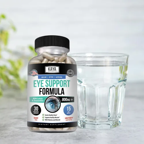 Vista 9 de Kaya Naturals Suplemento de salud ocular, luteína y zeaxantina, salud de la visión, apoyo a la fatiga ocular 800 mg Suplemento vitamínico 30 cápsulas