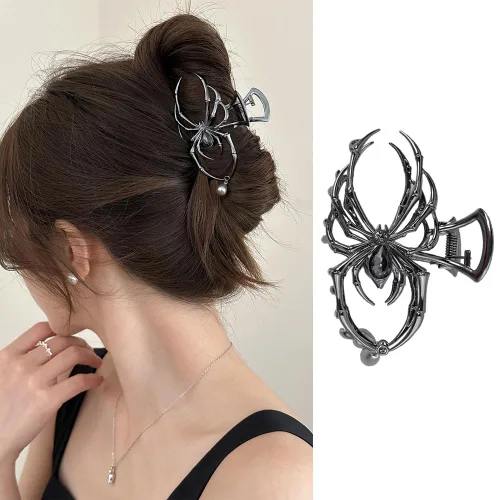 Vista 17 de ROMODIYA Pinza para el pelo de araña, clip de metal negro con diseño, accesorios para el cabello para cabello fino/grueso, gran agarre fuerte