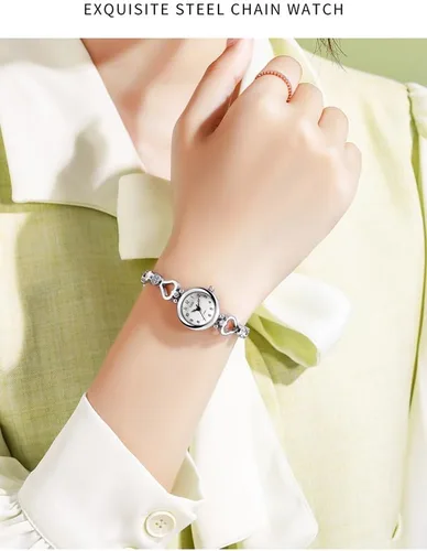Vista 4 de Gosasa Reloj de pulsera de cuarzo para mujer, reloj elegante para mujer, impermeable, correa de acero inoxidable, reloj de lujo para mujer