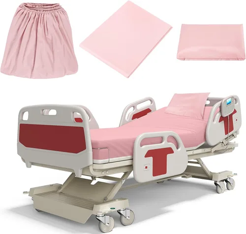 Vista 9 de Moukeren Juego de sábanas de hospital, 6 piezas, sábana bajera ajustable de bolsillo profundo de 36 pulgadas con elástico en todo el contorno, Beige