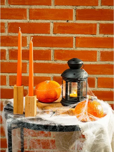 Vista 8 de CANDWAX Juego de 12 velas cónicas color naranja de 8 pulgadas, sin goteo, sin perfume, de larga duración, perfectas para fiesta de Halloween