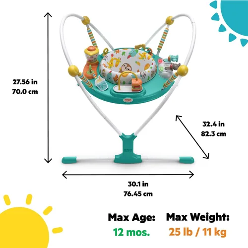 Vista 6 de Bright Starts Cooking Up Fun - Saltador de actividades para bebés con música y luces, juguetes de juego de rol de cocina, unisex, 6 meses+, hasta 25