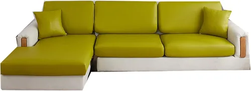 Vista 9 de Fundas de cojín impermeables para sofá, fundas de cojín de piel sintética para sofá en forma de L, protector de muebles para niños, funda de asiento