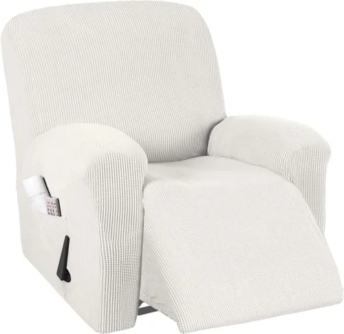 Vista 8 de PrinceDeco Funda para silla reclinable, 1 pieza, funda elástica para silla reclinable, protector de muebles con parte inferior elástica para silla