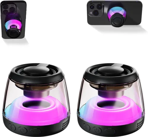 Vista 10 de Altavoz Bluetooth magnético,Soporte de teléfono de inducción negro-1 pieza