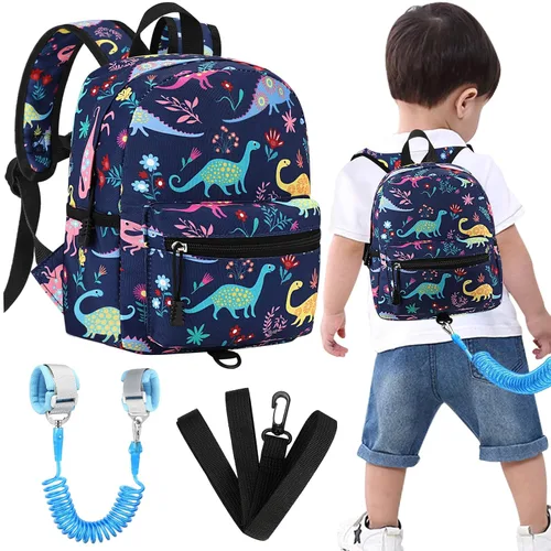 Vista 12 de Accmor Mochila para niños pequeños con correa, lindas mochilas para niños con eslabón de muñeca antipérdida, mini mochila para bebé, arnés