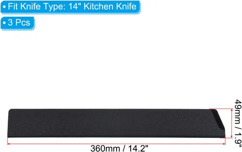 Vista 2 de PATIKIL Fundas de plástico ABS para cuchillo de cocina de 14 pulgadas, paquete de 3 cuchillos, protector de filos, protector de cuchilla, funda