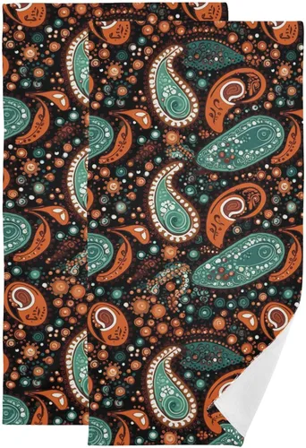 Vista 40 de Juego de 2 toallas de baño de color morado, remolques de mano de lobo, toallas de baño, toallas suaves y absorbentes para baño, cocina, gimnasio