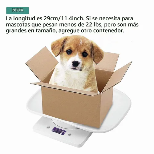 Vista 5 de Báscula digital para mascotas, báscula electrónica LCD, báscula