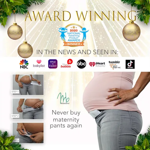 Vista 2 de Maeband faja de maternidad, cinturón de maternidad, extensor de cintura, ropa de embarazo, jeans de maternidad, L, Negro (Midnight black)