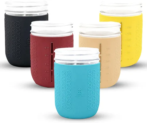 Vista 11 de Mason Jar - Funda de silicona, boca regular de 16 onzas, otoño e