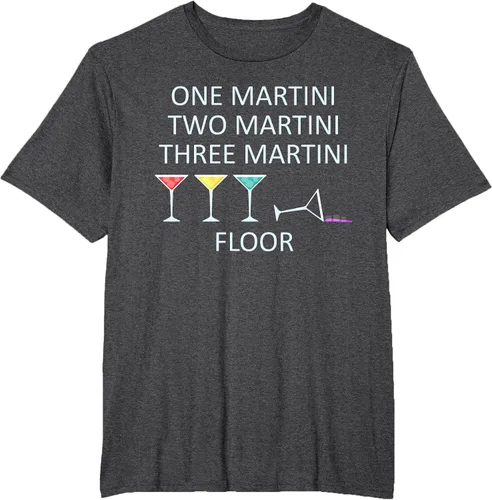 Vista 56 de Funny Bartender One Two Three Martini Floor Cocktail T-Shirt Asphalt Grey