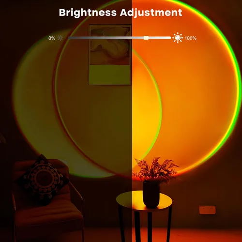 Vista 4 de Proyector de lámpara de puesta de sol con control de aplicación, lámpara de proyección cambiante multicolor, luz LED, lámpara de luz solar
