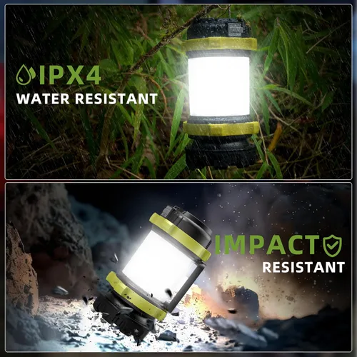 Vista 6 de Linterna de camping recargable, linterna LED AlpsWolf con capacidad de 4000, 6 modos, impermeable IPX4, linternas recargables portátiles para cortes