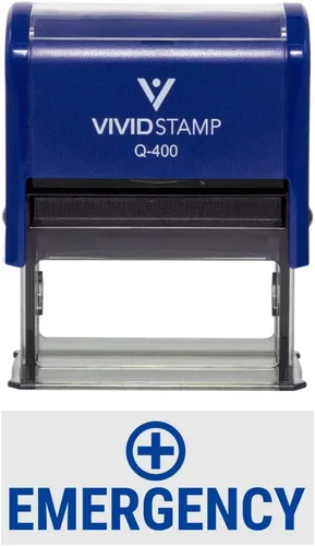 Vista 15 de Vivid Stamp Sellos de goma autoentintados médicos de emergencia (tinta en blanco) - Q-300 Negro