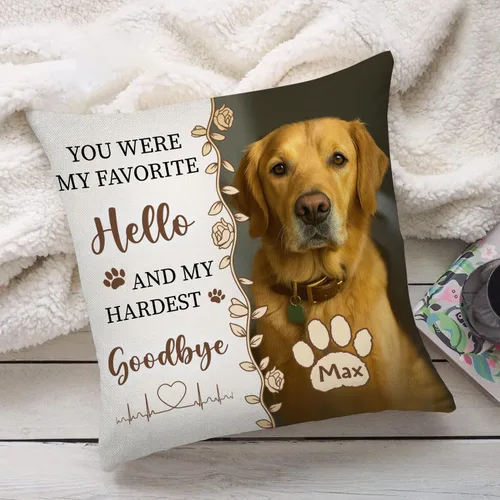 Vista 4 de Funda de almohada conmemorativa personalizada para mascotas, regalos conmemorativos para perros, gatos con nombre y foto personalizados, regalo