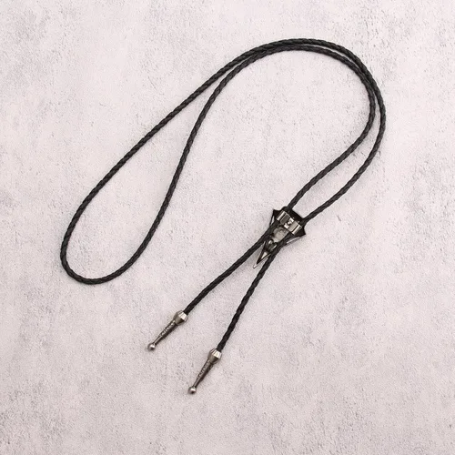 Vista 203 de Jeilwiy Corbata de bolo para hombre, corbata de vaquero occidental, collar de corbata de bolo dorado, corbata de cuero, corbata de Halloween