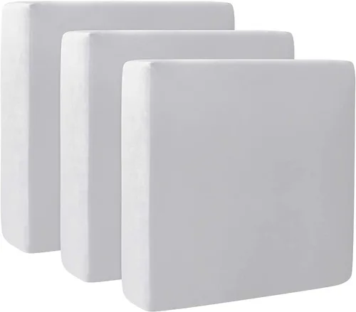 Vista 56 de Fundas de cojín de terciopelo para sofá, funda elástica para cojín de sofá suave, protector de muebles extraíble y lavable para sala de estar, Negro