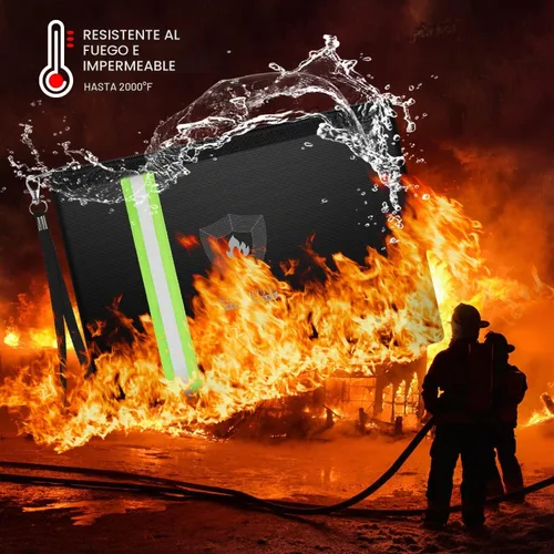 Vista 3 de Paquete de 2 bolsas ignífugas resistentes a salpicaduras de agua con correa para la muñeca y tira reflectante, bolsa de almacenamiento resistente al