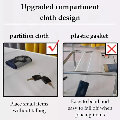 Vista 6 de large closets Assemble Wardrobe Closet Rugged Metal Frame Wardrobe Rack with Thick Cloth Cover Armoire Wardrobe Closet with Hanging Rods Space-saving