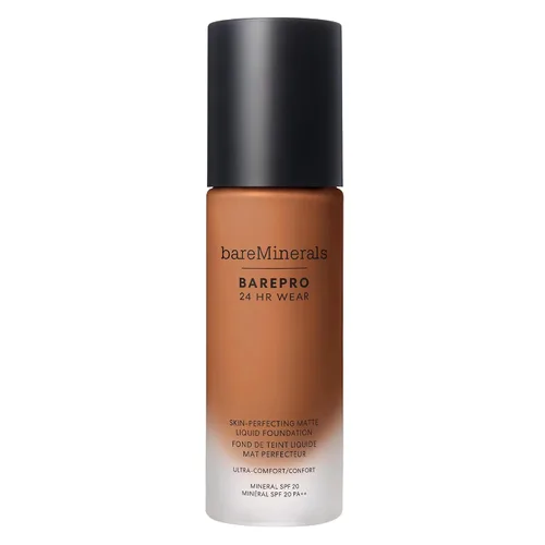 Vista 19 de bareMinerals BarePro 24HR Wear Matte Liquid Foundation Mineral SPF 20, Base de maquillaje de cobertura completa para piel madura, libre de aceite
