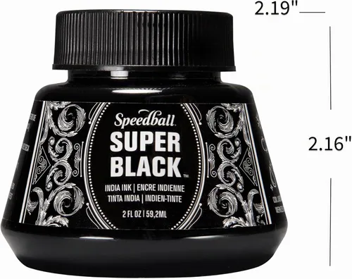 Vista 3 de Speedball Tinta Super Black India, 2 onzas
