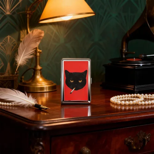 Vista 4 de Estuche para cigarrillos de metal versátil vintage 2026 con fácil cierre, tarjeta versátil de estilo vintage y estuche para efectivo, elegante