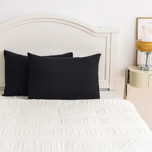 Vista 7 de NiNi ALL Fundas de almohada King 100% microfibra cepillada, paquete de 2 fundas de almohada suaves y transpirables para todas las estaciones