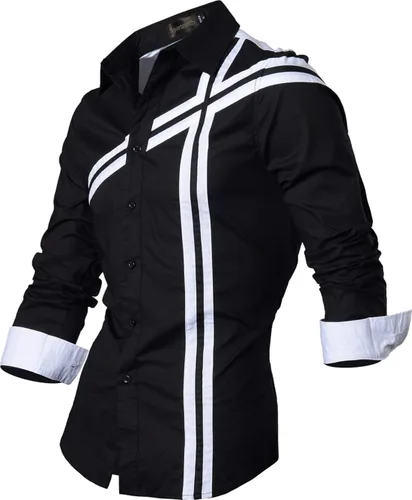 Vista 55 de JZS041, camisa de vestir de manga larga para hombre