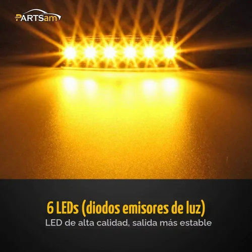 Vista 3 de Partsam 6 luces indicadoras laterales LED, paquete de 5, 3.8 pulgadas, 5 x ahumado/ámbar.