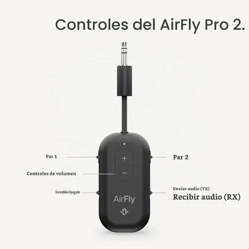 Vista 7 de Twelve South AirFly Pro 2, adaptador Bluetooth, par 2 AirPods, negro