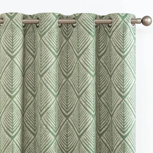 Vista 9 de jinchan Cortinas 80% opacas para dormitorio, cortinas con patrones geométricos para sala de estar, tratamientos de ventana para oscurecer la Azul