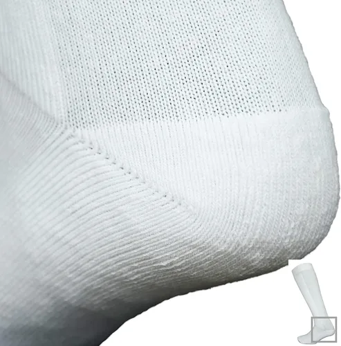 Vista 4 de Calcetines de esgrima gruesos, calcetines de esgrima de algodón para espada, sable y papel de aluminio (1 par, blanco)