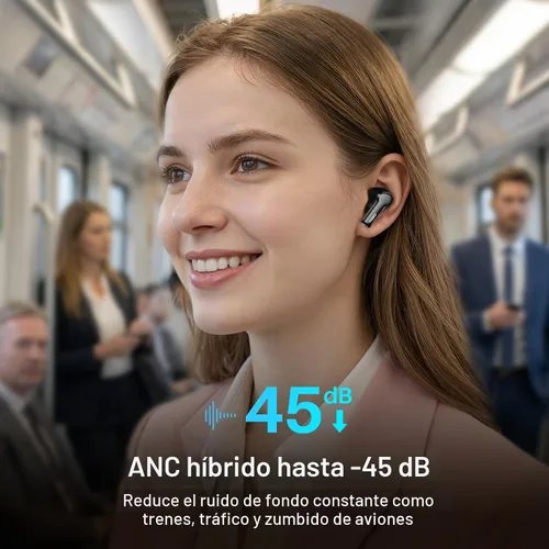 Vista 3 de TOZO Auriculares inalámbricos híbridos con cancelación activa de ruido en Negro