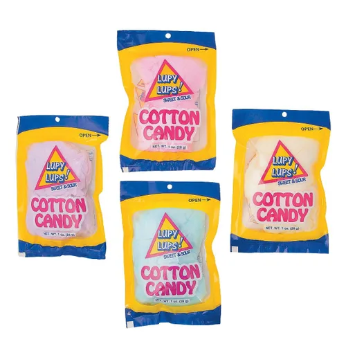 Vista 7 de Lupy Lups! Sour Duo Cotton Candy - Paquete de 4 combinaciones de sabor picante