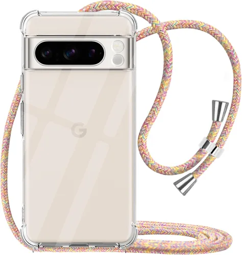 Vista 23 de Funda para teléfono Google Pixel 7 Pro, transparente, ajustable, con cordón para el cuello, para mujeres, niñas, TPU suave, delgada, a prueba