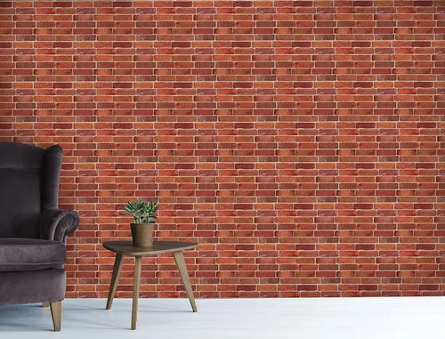 Vista 4 de Retro-Art Paneles de pared 3D, paquete de 10, ladrillo viejo en rojo, PVC, 17.5 x 23.75 pulgadas, cubre 28.86 pies cuadrados 572OR