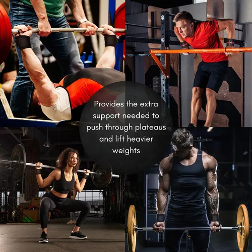 Vista 5 de EVMT Premium Wrist Wraps for Weightlifting Durable Lifting Straps for Enhanced Wrist Support Perfect for Strength Training, Gym Workouts &