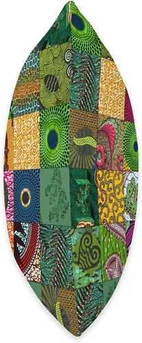 Vista 2 de Nativ Hand Ankara Kitenge - Almohada de retazos con estampado de cera africana, 16 x 16, multicolor