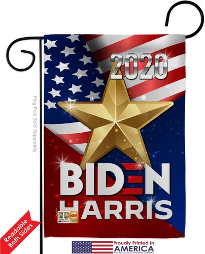 Vista 2 de Biden Harris Flag Vote Garden Pack Patriótico Presidente Demócrata Republicano Tea Party Estados Unidos Americano Cartel para casa de elecciones