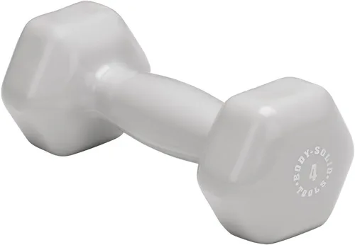 Vista 5 de Body-Solid Tools - Mancuerna de vinilo para entrenamiento aeróbico y terapia física, pesas de mano para mujeres, mancuernas hexagonales Rosa