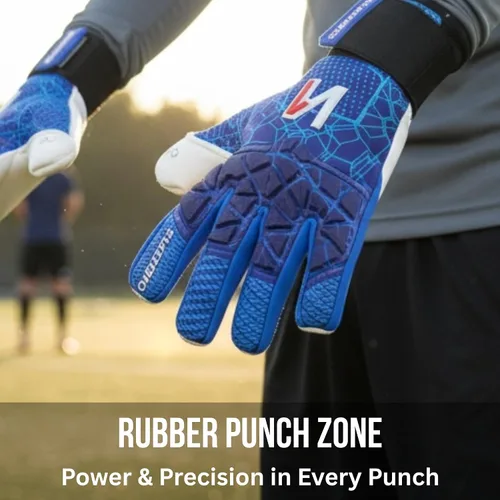 Vista 5 de ONEKEEPER C-TEC - Guantes de portero de nivel profesional Aqua Pro Blue para adultos y jóvenes, guantes de portero de fútbol GK, látex aguamarina