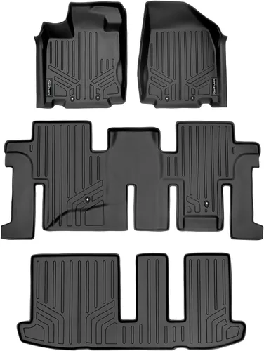 Vista 18 de SMARTLINER Juego de tapetes de piso de ajuste personalizado de 2 filas compatibles con Infiniti JX35 2013-2013