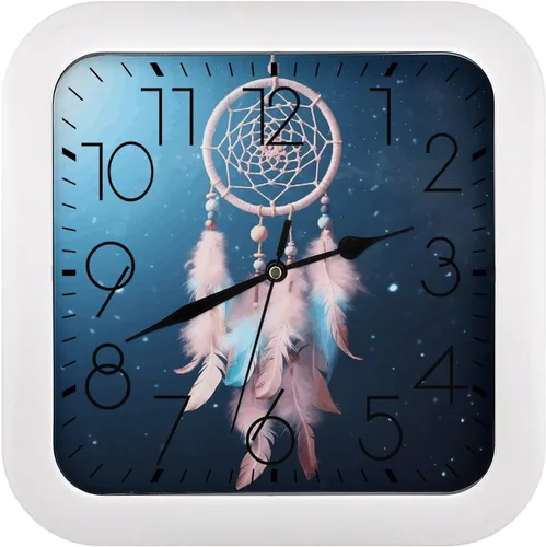 Vista 12 de 10" Square Modern Wall Clock,American Flag Skull Print Kitchen Clocks Wall Battery Operated,Silent Non Ticking Unique Funny Cute Wall Clock for