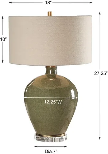 Vista 8 de Uttermost Elva Lámpara de mesa de cerámica esmaltada verde esmeralda